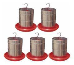 Comedouro Galvanizado para Aves Prato Plástico 3kg (cx C/5)