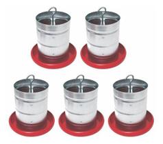 Comedouro Galvanizado para Aves Prato Plástico 5kg (cx C/5)