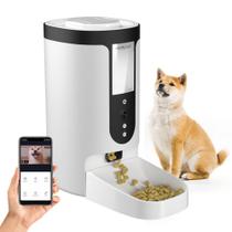 Comedouro Gato Cachorro Alimentador Inteligente Pet Robotizado 4L APP Câmera Comando de Voz e Temporizador