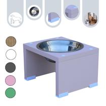 Comedouro Gato Cachorro Elevado Pet MDF Nick Rose - Inox Comedouro Gato Cachorro Elevado Pet MDF Nick Rose - Inox