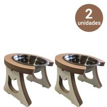 Comedouro gato suspenso premium melhora a digestão e evita vômitos com tigela inox