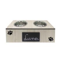 Comedouro Hello Pet Lousa Duplo Tokai para Cães e Gatos - Tamanho G