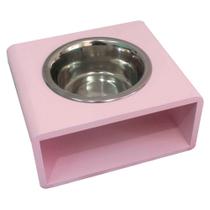 Comedouro Individual Modern Rosa para Cães e Gatos - Tam. M