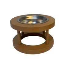 Comedouro Individual Suporte Elevado marrom Tigela de Inox Madeira Pinus