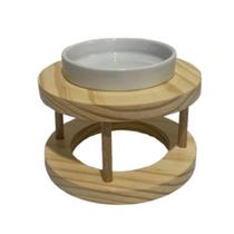 Comedouro Individual Suporte Elevado Tigela de Porcelana