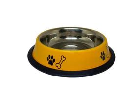 Comedouro Inox Dec Pantone Filhote 240Ml Amarelo