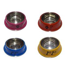Comedouro Inox Decorado Pantone Filhote 240ml Cores Variadas Comedouro Inox Decorado Pantone Filhote 240ml Cores Variadas