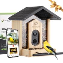 Comedouro Inteligente para Pássaros TT Nature 1,5 L com Câmera e Telhado de Ferro