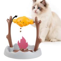 Comedouro Interativo para Petiscos de Gato SZEE com Tema de Fogueira e Alimentação Lenta
