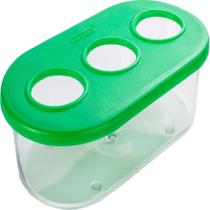 Comedouro jel plast 3 furos sem gancho 350ml cores mista 6x1