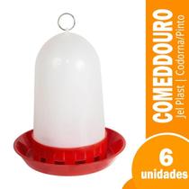 Comedouro Jel Plast para Codorna/Pinto 750ml - Embalagem com 6 Unidades