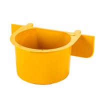 Comedouro Jel Plast Pet Piu com Aba Amarelo para Pássaros - 90ml