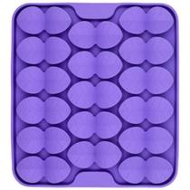 Comedouro Lento e Tapete de Fuçar com Ventosas Quadrado Folha - ROXO