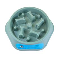 Comedouro Lento Educador Para Cães Modelo Osso Verde