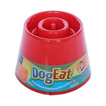 Comedouro Lento Elevado Pet Games Dog Eat Vermelho