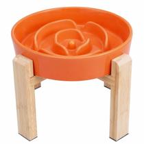 Comedouro Lento para Cães PTOBER Cerâmica 22cm com Suporte de Bambu Comedouro Lento para Cães PTOBER Cerâmica 22cm com Suporte de Bambu