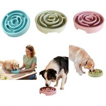 Comedouro Lento para Pets Antiasfixia com Design em Labirinto Rosa