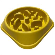 Comedouro Lento Pets Cães Gatos 450Ml Tigela Fluffie Amarelo Comedouro Lento Pets Cães Gatos 450Ml Tigela Fluffie Amarelo