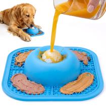 Comedouro Lento PetsHome Tigela de Lambida com Bola Azul Comedouro Lento PetsHome Tigela de Lambida com Bola Azul