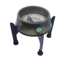 Comedouro Lilopety Kit Super- Suporte Color M - Preto c/ base Preto