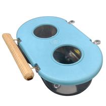 Comedouro Médio com Poleiro 2 Furos - Azul Comedouro Médio com Poleiro 2 Furos - Azul