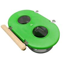 Comedouro Médio com Poleiro 2 Furos - Verde Comedouro Médio com Poleiro 2 Furos - Verde