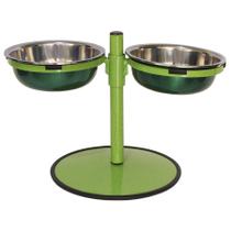 Comedouro Médio Duplo Inox Altura Ajustável Cachorro Gato PetGang- Verde Comedouro Médio Duplo Inox Altura Ajustável Cachorro Gato PetGang- Verde
