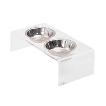 Comedouro Modernpet Duplo Acrílico e Inox 1200ml - G