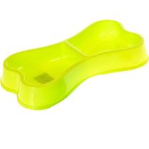 Comedouro Osso Duplo 24x13x3,5cm 150ml Verde