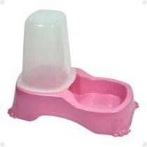 Comedouro ou Bebedouro Automático Dupla Função Rosa