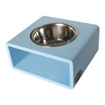 Comedouro P/ Cão E Gato Modern Tigela Inox Individual Hello Pet Azul Bebê
