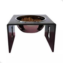 Comedouro P/ Gato Pet Elevado Pote Aço Inox