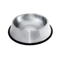 Comedouro para cachorro e gatos dog pets Tigela de Ração e Água de Inox prateado antiderrapante - 150ml