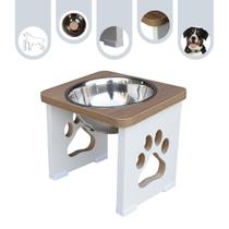Comedouro Para Cachorro Grande Elevado Pet MDF 20 cm - Inox Comedouro Para Cachorro Grande Elevado Pet MDF 20 cm - Inox