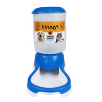 Comedouro Para Cachorros Comedouros Automático Cães E Gato Azul