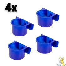 Comedouro para Gaiola Aves Pássaros Com Aba Gaiola Viveiro Calopsita Kit 4 unidades Comedouro para Gaiola Aves Pássaros Com Aba Gaiola Viveiro Calopsita Kit 4 unidades