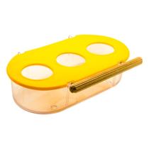 Comedouro para Gaiolas de Pássaros - 3 Furos Cristal com Gancho