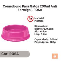 Comedouro Para Gatos 200ml Anti Formiga - Rosa