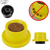 Comedouro para Gatos Plástico Elevado Antiformigas e Higiênico com Base Antiderrapante Amarelo Comedouro para Gatos Plástico Elevado Antiformigas e Higiênico com Base Antiderrapante Amarelo
