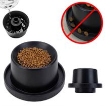 Comedouro para Gatos Plástico Elevado Antiformigas e Higiênico com Base Antiderrapante Preto