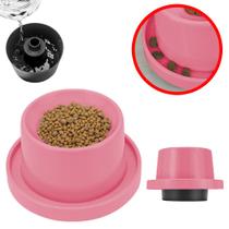 Comedouro para Gatos Plástico Elevado Antiformigas e Higiênico com Base Antiderrapante Rosa Claro Comedouro para Gatos Plástico Elevado Antiformigas e Higiênico com Base Antiderrapante Rosa Claro