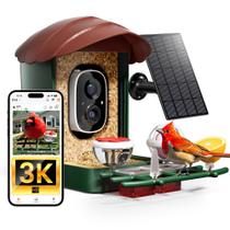 Comedouro para Pássaros HEAPETS com Câmera Solar 3K HD e Reconhecimento por IA Comedouro para Pássaros HEAPETS com Câmera Solar 3K HD e Reconhecimento por IA