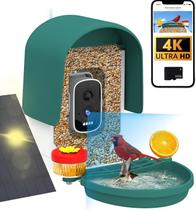 Comedouro para Pássaros iRonrain com Câmera 4K e Cartão SD 32GB, Alimentado por Energia Solar