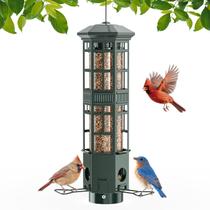 Comedouro para Pássaros WLNYUGS à Prova de Esquilos com 3 Portas, 3 L, Metal