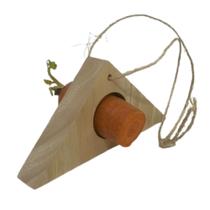 Comedouro Para Roedores Kit C/4 Porta Feno Triangular Madeira Pinus Coelho Porco da India