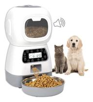 Comedouro Pet Automático Alimentador Cães Gatos Ração Inox - mmcomercio