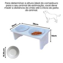 Comedouro Pet Cachorro Elevado MDF Duo - Porcelana