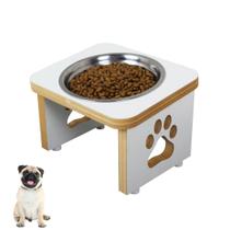 Comedouro Pet Cachorro Elevado MDF Linha Basic - Branco