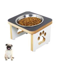 Comedouro Pet Cachorro Elevado MDF Linha Basic - Preto