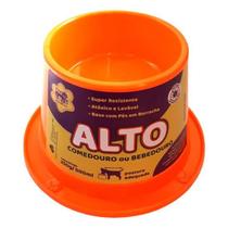 Comedouro Pet Cães Alto Anti Formiga 500ml - Laranja Neon